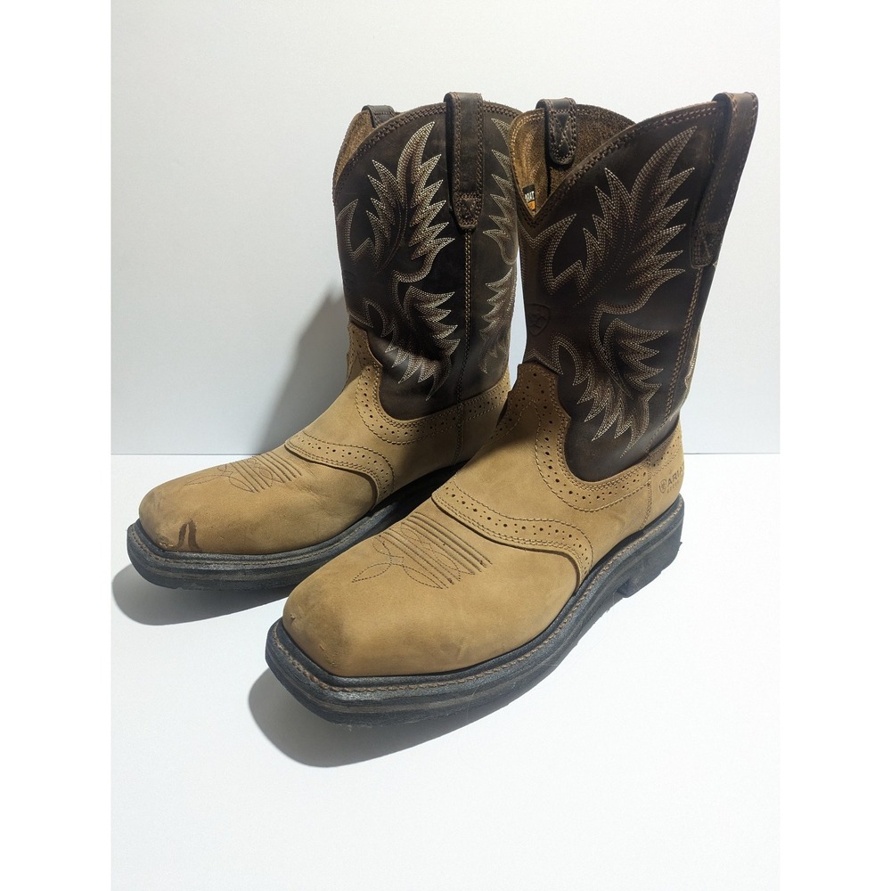 Ariat Sierra 10010134 Steel Toe Western Work Boots Aged Bark Brown Men's 11D